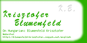 krisztofer blumenfeld business card